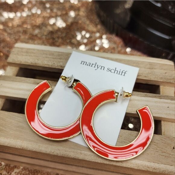 New Marlyn Schiff Open Hoop Earrings - Available In 2 Colors - Picture 2 of 9